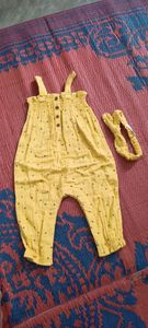 branded romper with hair band