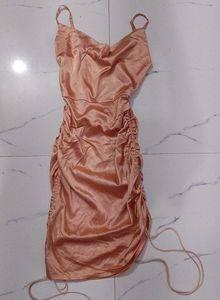 satin midi bodycon dress.