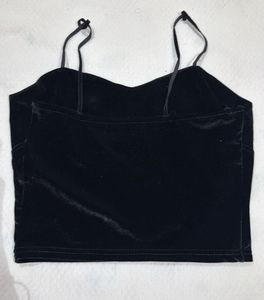 Black Velvet Crop Top