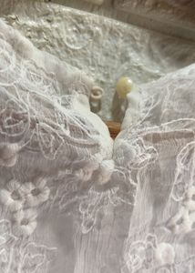 Sheer White Embroidered Top