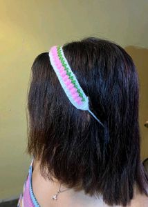 tulip hair band crochet🧶