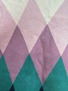 Argyle Pattern Mock Neck Sweater