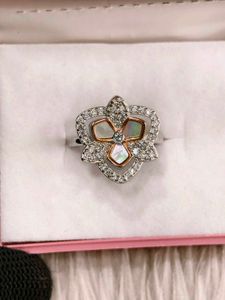 Beautiful Floral Ring with Stones 925 silver