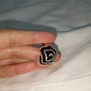 Red Black Golden Rose Ring