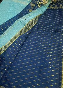 Beautiful Blue &amp; Pink Striped Saree