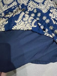 Royal Blue Printed Ethnic Gown