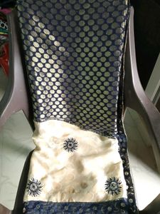 GentlyUsed Elegant Blue&amp;Gold ZariWork Saree-WithBl