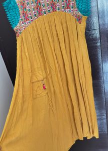 Max Beautiful Yellow Embroidered Kurta