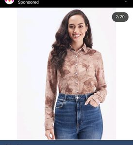 PURYS beige Beautiful Floral Printed Top