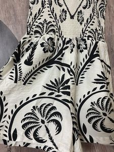 Boho Black &amp; White Tropical Dress