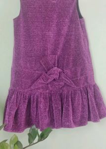 Chic Purple Textured Sleeveless Dress.length 29 in