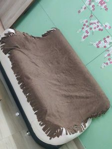 Cozy Brown Fringed Throw Blanket
