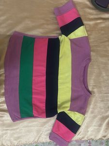 Colorful Striped Long Sleeve Top