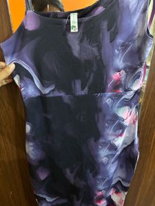 Stylish One-Shoulder Marble Print Dress