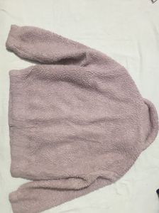 Lilac Fuzzy Zip-Up Jacket