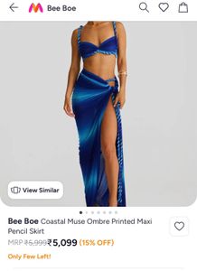 Blue Ombre Bikini with Skirt