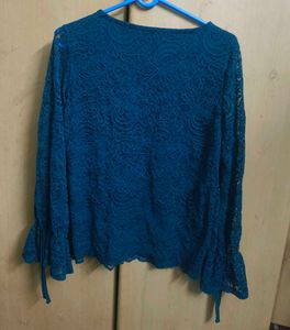 Elegant Teal Lace Top