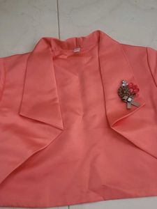 Peach Embroidered shrug