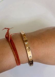 Elegant Rose Gold Bracelet with Stones