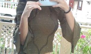 Olive Green Smocked Top