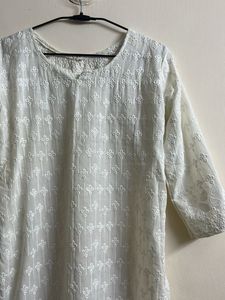 White Chikankari Kurta