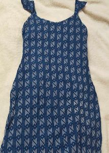 Printed Pure Cotton Straight Kurta for Women (Blue