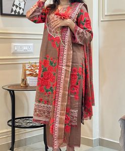 Beautiful Brown Floral Kurta Set