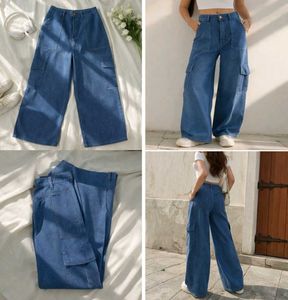 Stylish Wide Leg Cargo Jeans