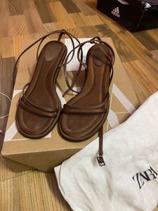 Brown Strappy Block Heel Sandals 🤎 | Elegant Part