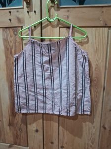 Striped Lace Trim Cami Top