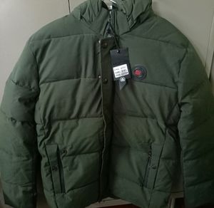 Stylish Puffer Jacket - Olive Green