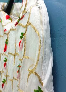 White Floral Embroidered Skirt