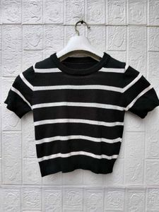 New with tag Korean Striped Knit Top