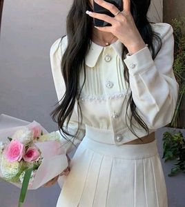 White Cropped Blouse