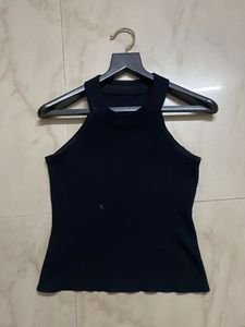 Sleek Black Halter Neck Top
