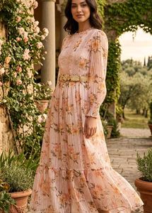 Elegant Floral Print Maxi Dress