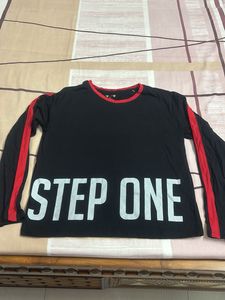 Black Long Sleeve "STEP ONE" T-Shirt