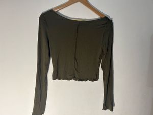 Savana Olive Green Long Sleeve Top