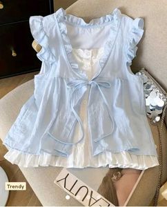Light Blue Ruffle Blouse