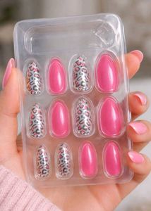 Leopard Print & Pink Press-On Nails