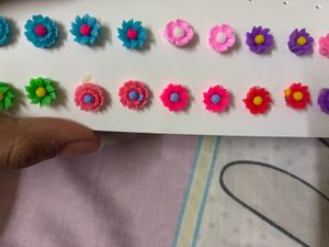 11 Pairs of Cute Flower Stud Earrings Set