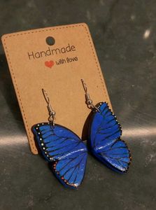 Dreamy Blue Butterfly Wing Earrings