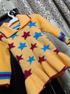 Beautiful Wool Frock Top For Baby Girl