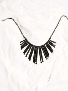 Unique Black Fringe Statement Necklace