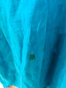 Embroidered Teal Kurta (small rip backside lower)