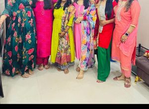 Pink Kurta Set With Floral Dupata