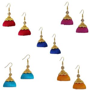 Elegant Silk Thread Jhumka Earrings