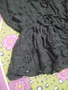 Flowy Dark Grey Ruffle Top