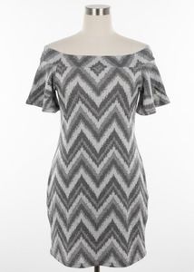 Chevron Off-Shoulder Dress