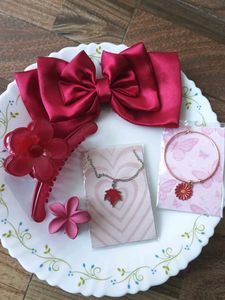 new hair accessories combo red colour